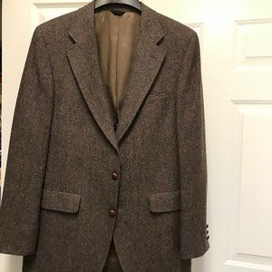 Men's Brown Herringbone Sports Jacket Size 41 Long